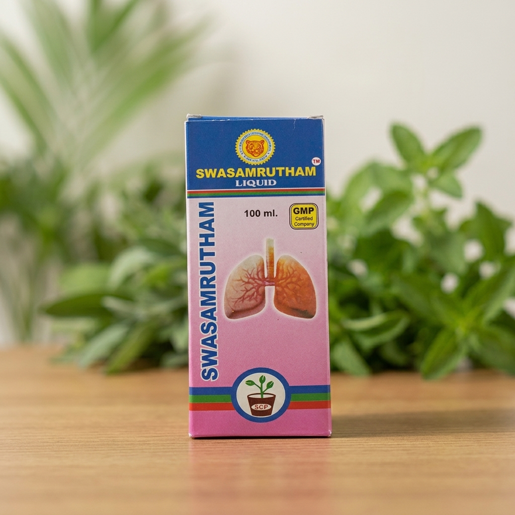 Swasamrutham Cough Syrup 100ml – Herbal Respiratory Tonic – AV Square Naturals