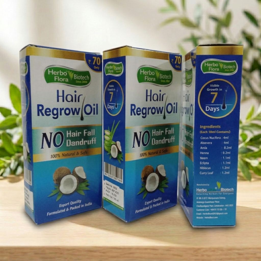 Herbo Flora Hair Regrow Oil 100ml – Improves Hair Texture – AV Square Naturals