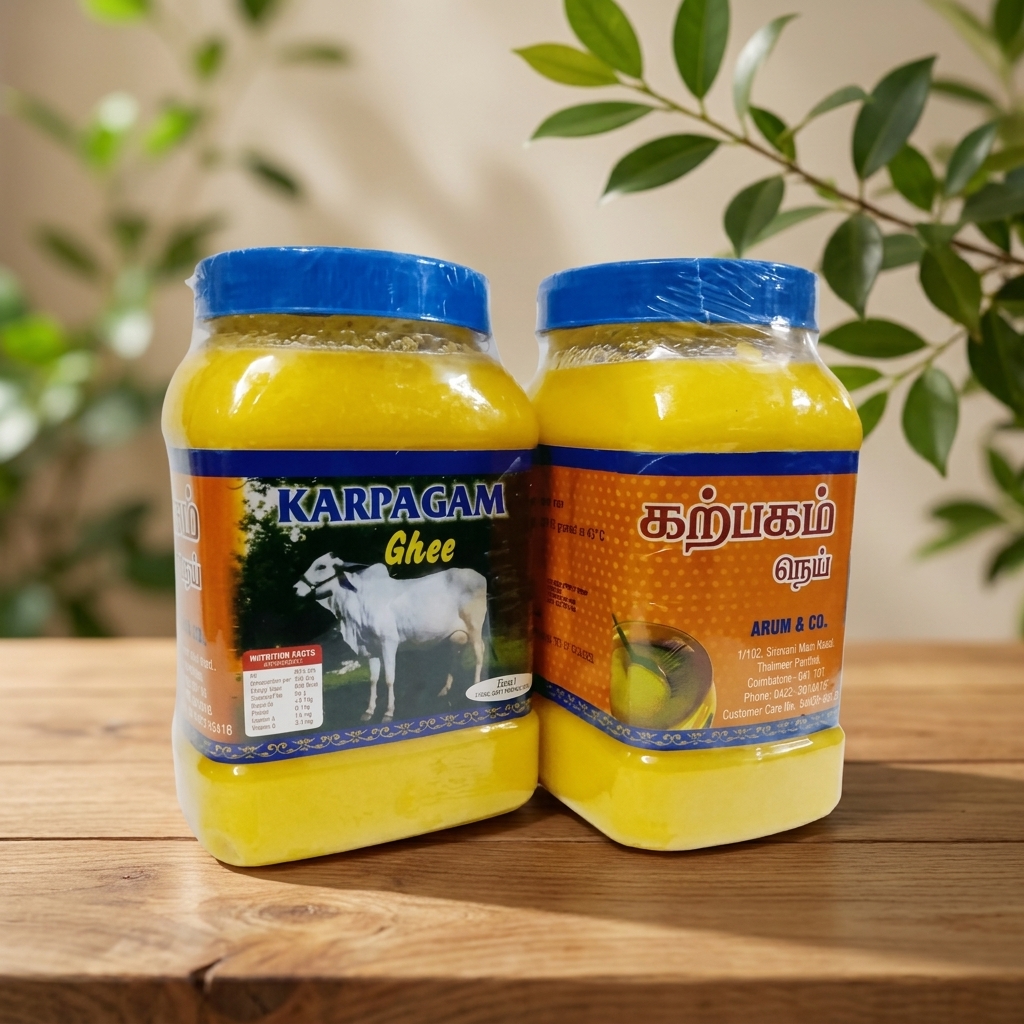 Karpagam Organic Cow Ghee 1000g – Natural Immunity Support – AV Square Naturals